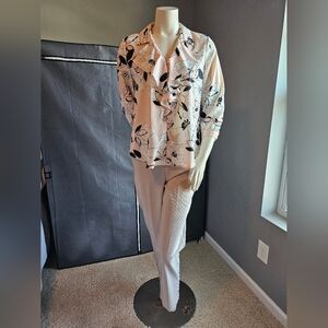 KARL LAGERFELD Top Women' Small Pink Floral Blouse. Pants Sold Separetly.